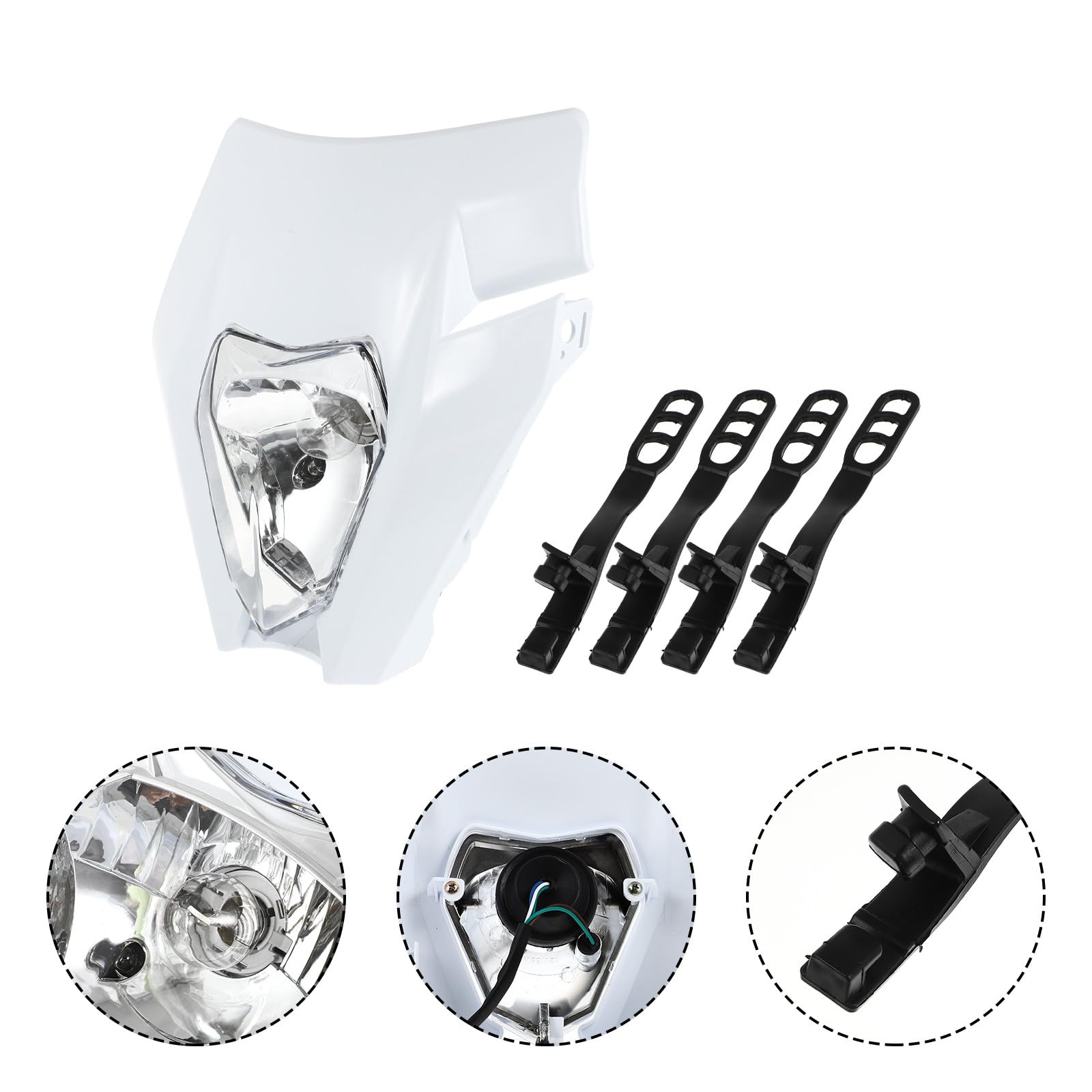 Faro LED per Moto Exc Sx Sxf Smr, Luce Anteriore Motocross Bianca Resistente All’acqua Chip LED Stabile per Guida Notturna e Maltempo