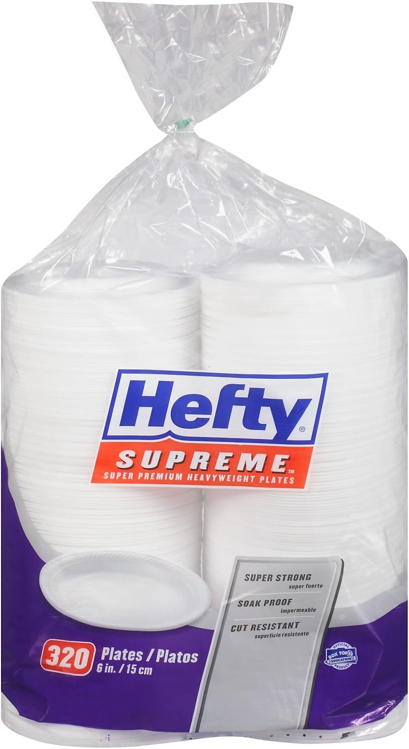 Hefty Supreme Foam Plates, 6" (320 ct.) (pack of 2)