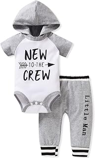 fioukiay Preemie Newborn Baby Boys Summer Clothes Infant Little Kids Outfit Letter Print Romper Bodysuit Pants Clothing Set