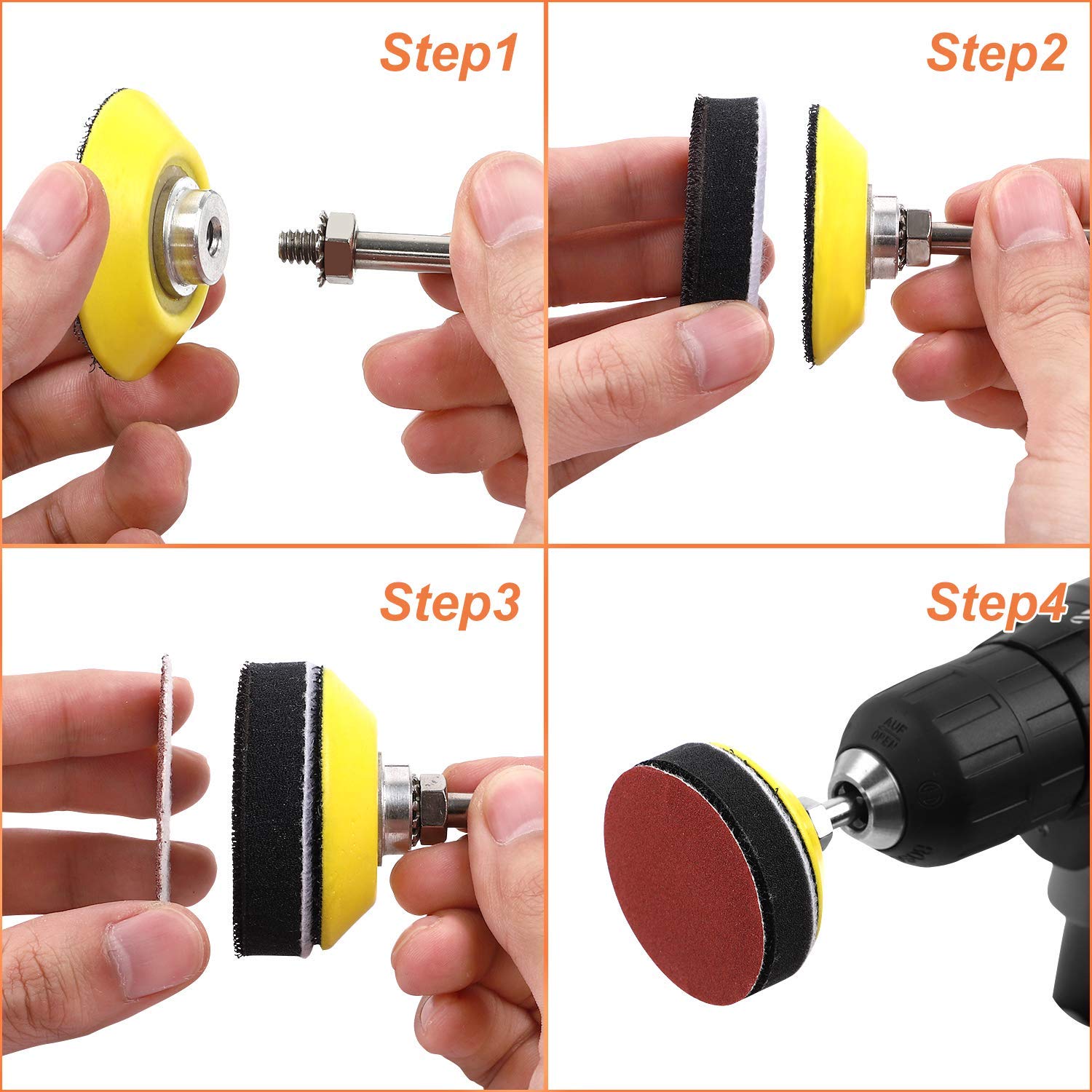 Almohadilla de esponja de espuma suave de 3 pulgadas (75 mm), paquete de 10 almohadillas de repuesto de gancho y bucle de 3 pulgadas para lijadora orbital aleatoria de 3 pulgadas para discos