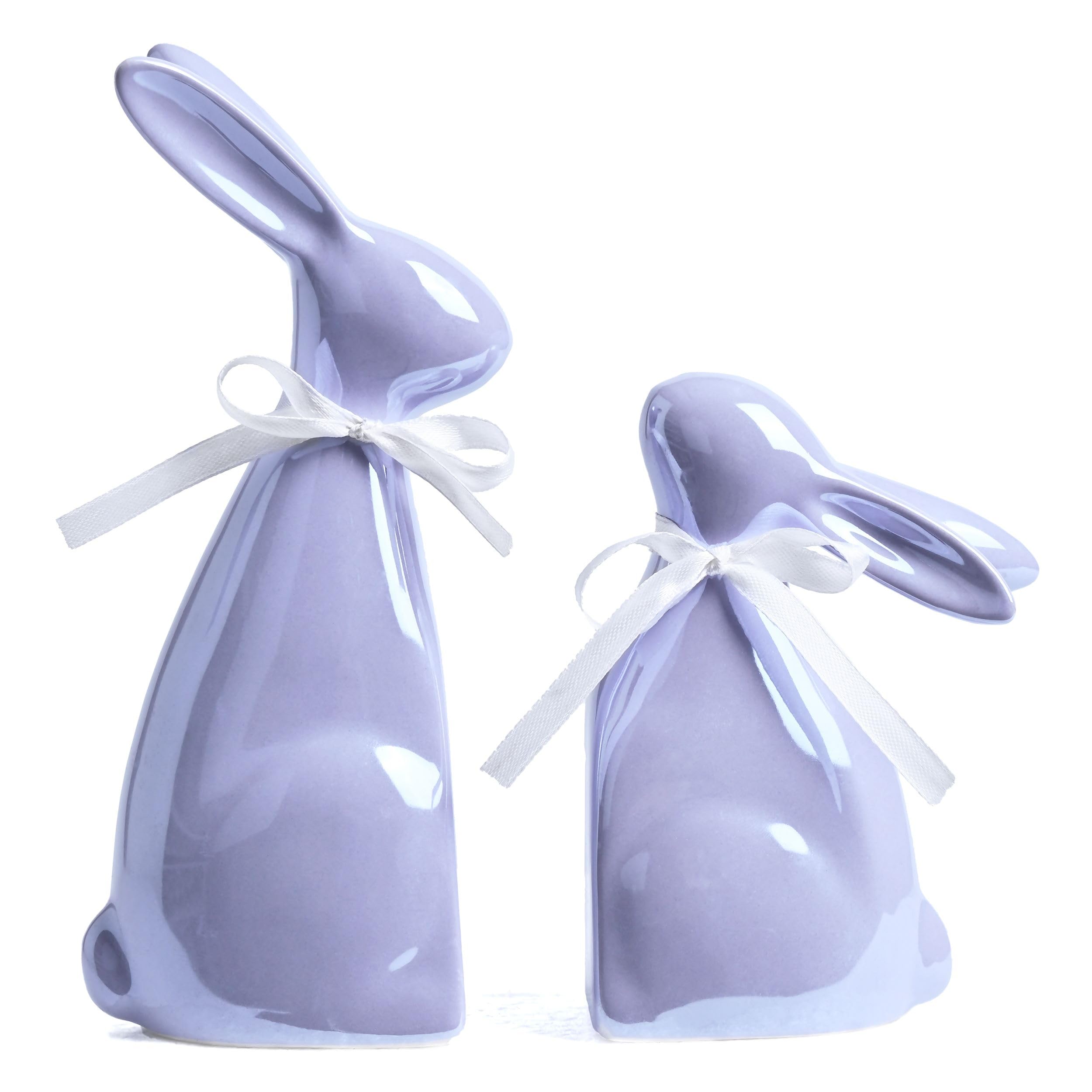Lapin de Pâques en céramique violette souvenirs précieux et douceur printanière