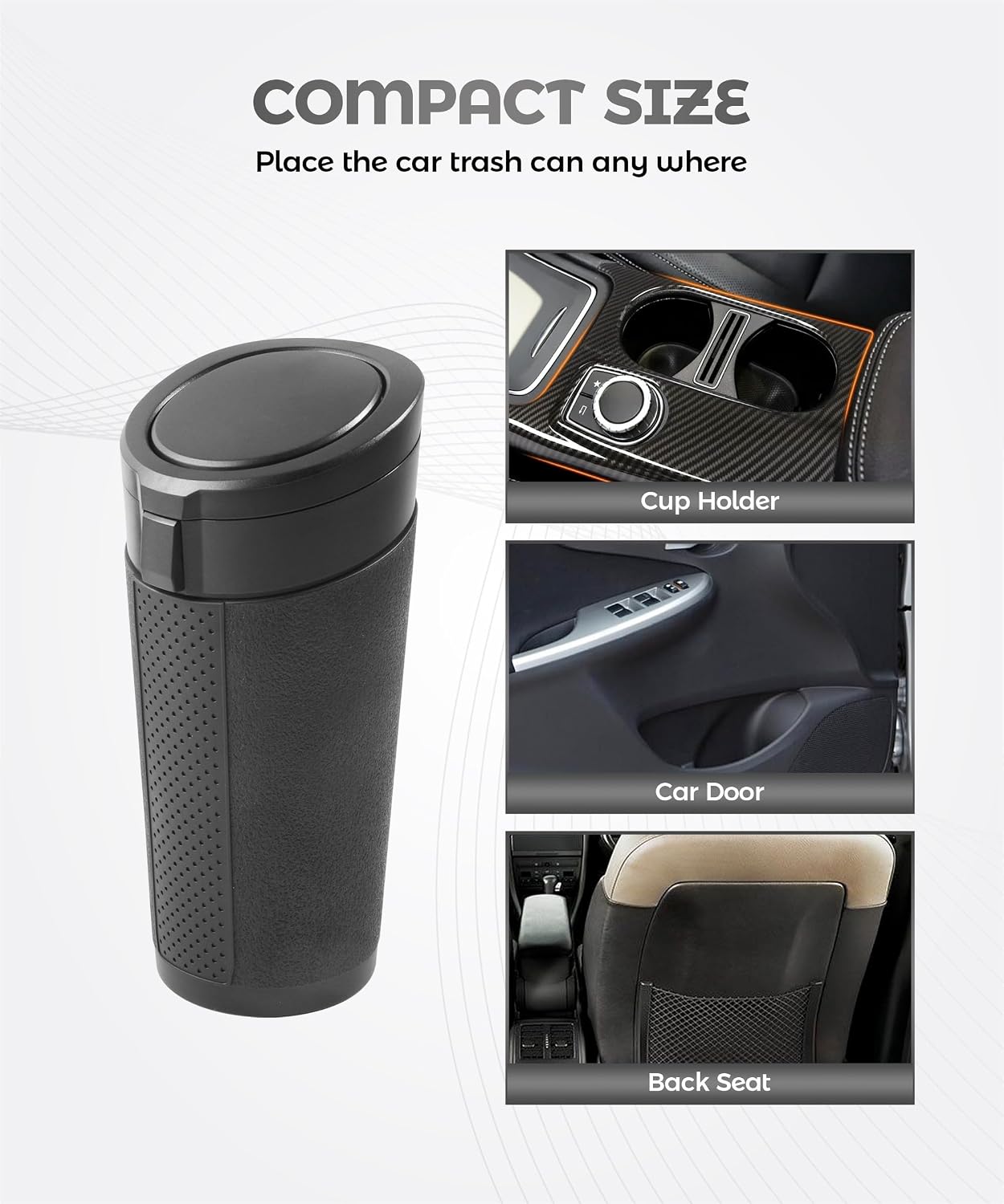 Car Trash Can,Car Accessories Mini Trash Can for Cars,Automotive Garbage Cans,Small Leakproof Cup Holder Garbage Bin,Automotive Organizers and Storage,Applied to Lots of Cars,Trucks,Vans,SUVs