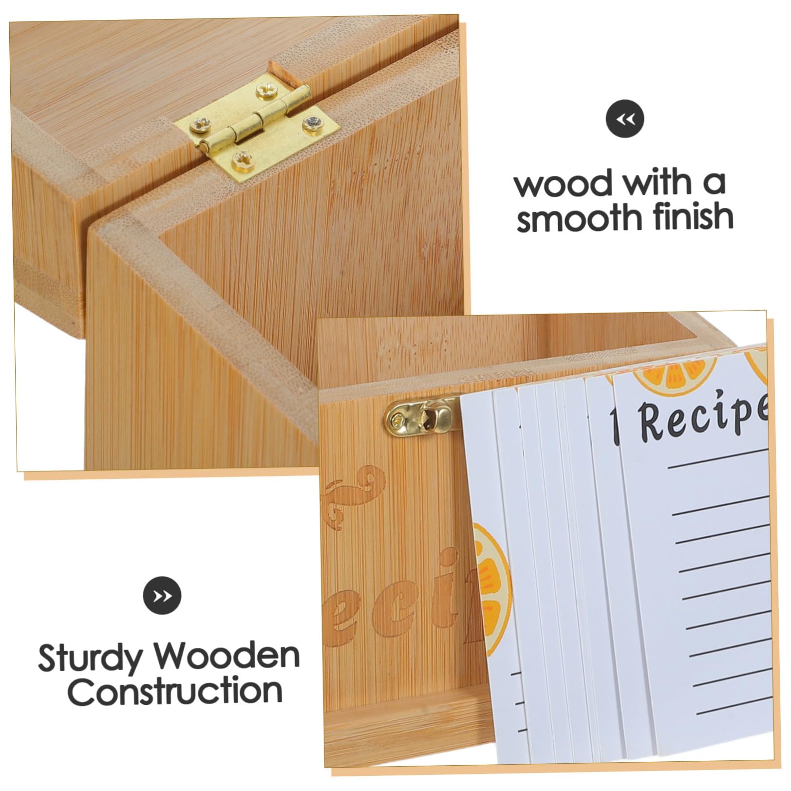GALPADA Supporto per Ricette in Legno Accessorio da Cucina e Supporto per Cellulare con Scomparti per Schede Funzionale e Resistente