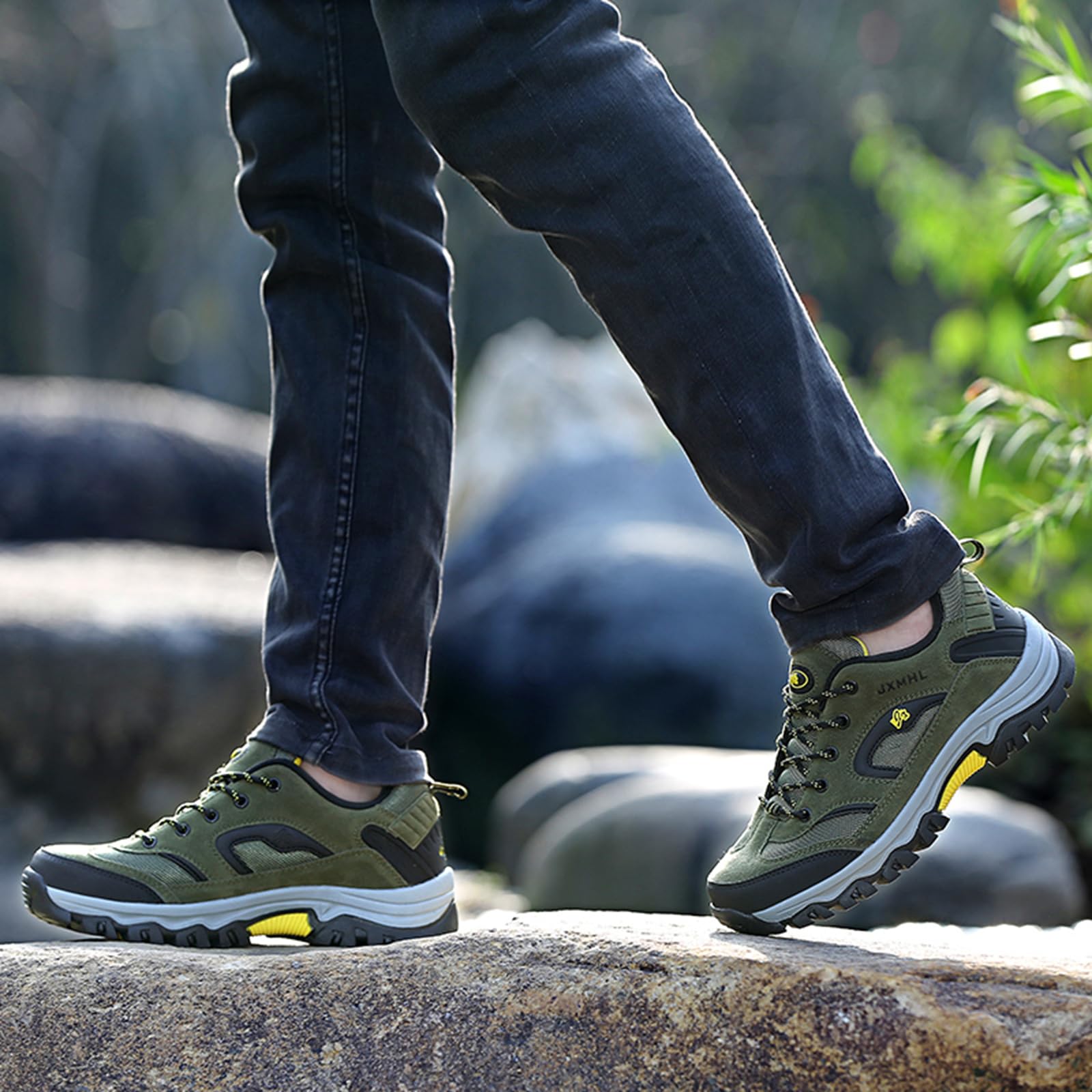 Męskie lekkie buty trekkingowe, niskie – antypoślizgowe buty trekkingowe z ochroną kostek, w środkowej górach
