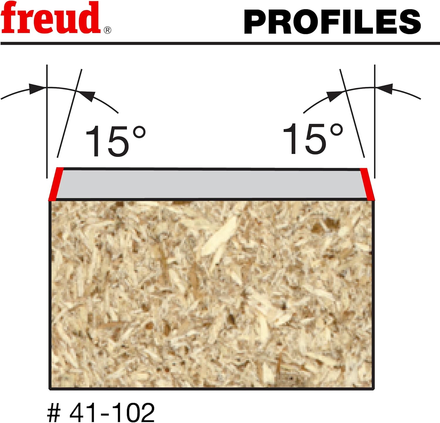 Freud 41-102: 19/32" (dia.) Bevel Trim Bit with 1/4" shank, 15¡angle
