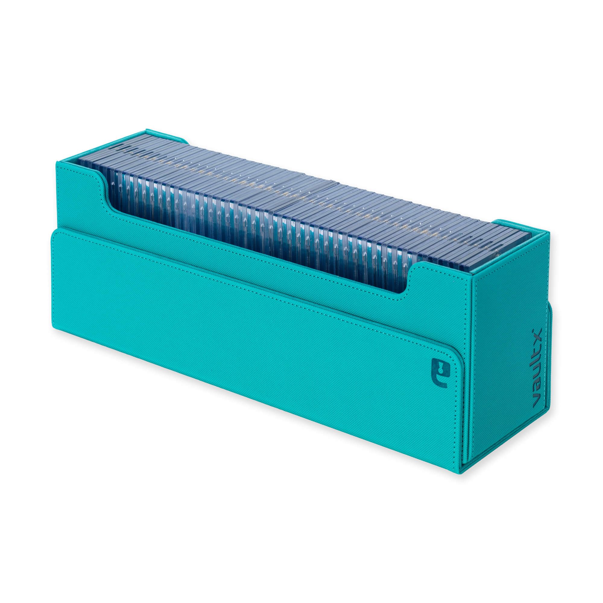 Vault X Scatola di Stoccaggio per Carte da Collezione, Materiale Exo-Tec, Coperchio Magnetico, Divisori e Imbottiture in Schiuma, Per Organizzare Deck Box, Toploader, Carte con Bustine, (Verde acqua)