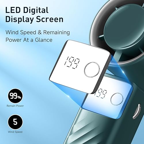 Miniatura 3 de Ventilador turbo portátil de mano, mini ventilador plegable con tecnología Air Turbo, ajuste de velocidad 1-199, tiempo de funcionamiento de 20