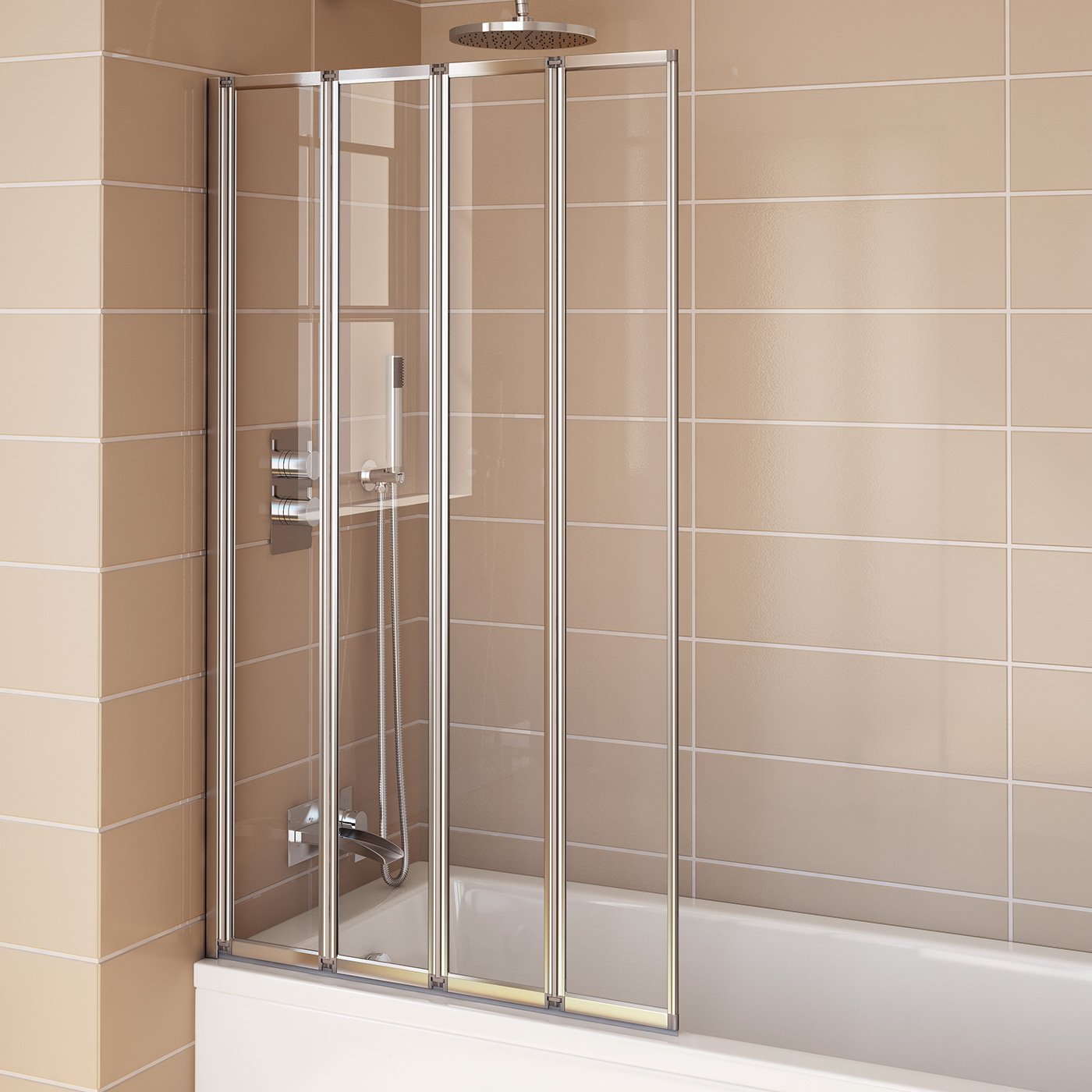 800mm Modern Pivot Folding Bath Shower Glass Screen Reversible Door Panel