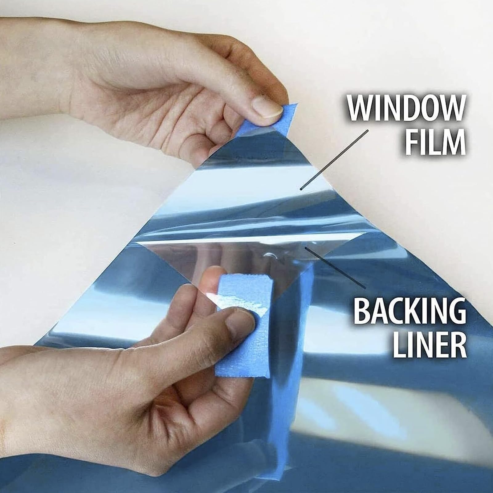 Spiegelfolie Fenster Sichtschutz 99% UV-Schutz Sonnenschutzfolie Fenster Innen,Selbstklebend Verspiegelte Verdunkelungsfolie für Haus Geschäfte Büro,Blau-Silber,50CMX10M/19.6INX32.8FT