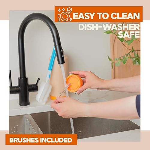 Miniatura 8 de DualSip - Botella de agua reutilizable de acero inoxidable aislada al vacío de 32 onzas  2 tapas (pajilla y pico) a prueba de fugas, sin BPA,