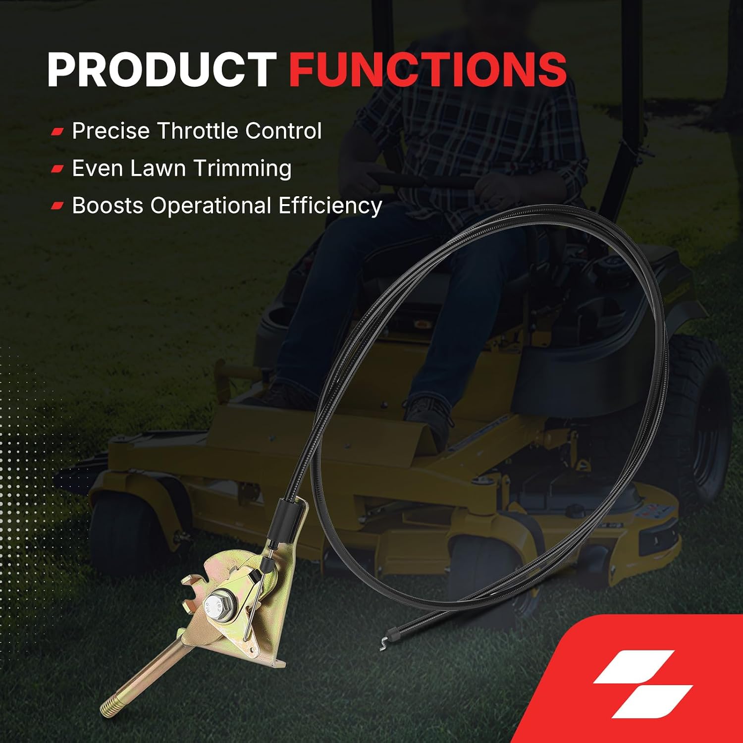 603409 60" Throttle Control Cable for Hustler Zero-Turn Mower Super Z，Super Z HD, RD Super Z HD, Super Z EX, X-ONE & Super 104 Replace# 603409 (603409)