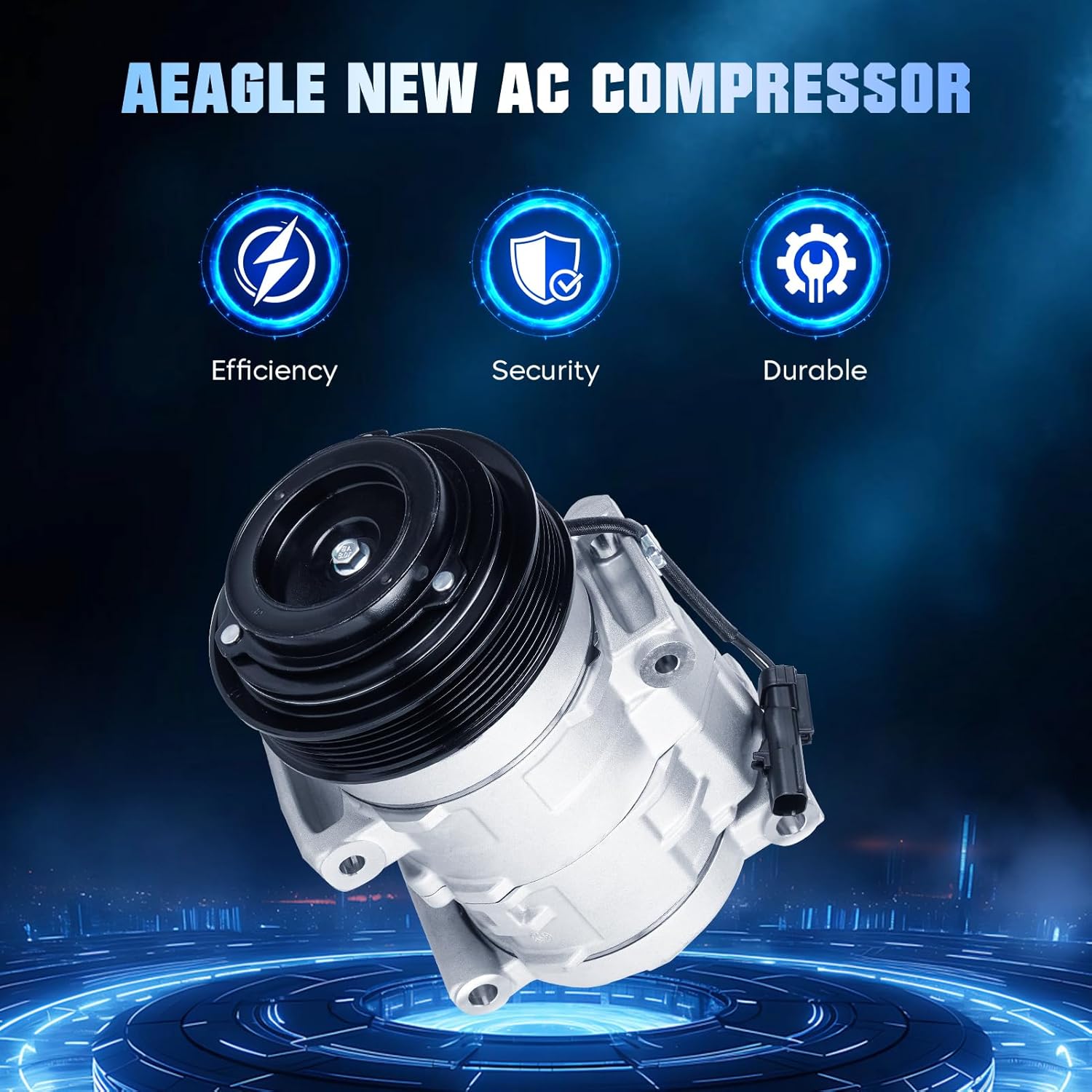 Air Conditioner AC Compressor with Clutch 3.6 3.6L for Chrysler Town & Country 200 2011-2016, for Dodge Grand Caravan Journey Avenger 11-20, for Volkswagen Routan 11-14, for Ram C/V 12-15, W/Rear A/C