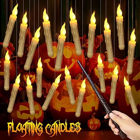 10-200Pcs Floating Candles With Magic Wand Flickering Warm Light LED Flameless Candle Taper Candles For Christmas/Wedding/Party - 15