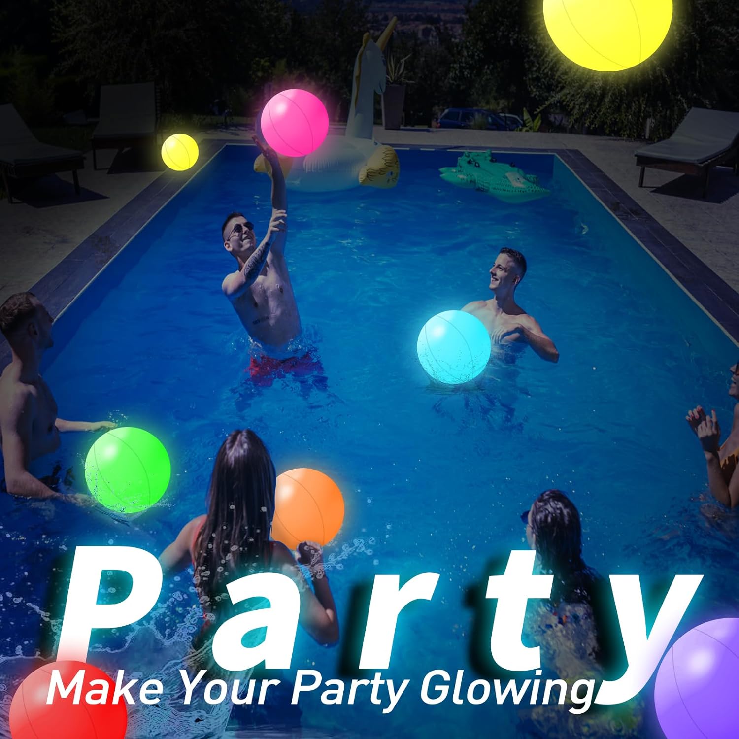 LED Beach Balls, 5/9 pack-16 Inch Light up Beach Balls with Remote Control, Balloon Pump, 16 Colors Lights and 4 Light Modes Pool Balls for Pool Garden Decorations