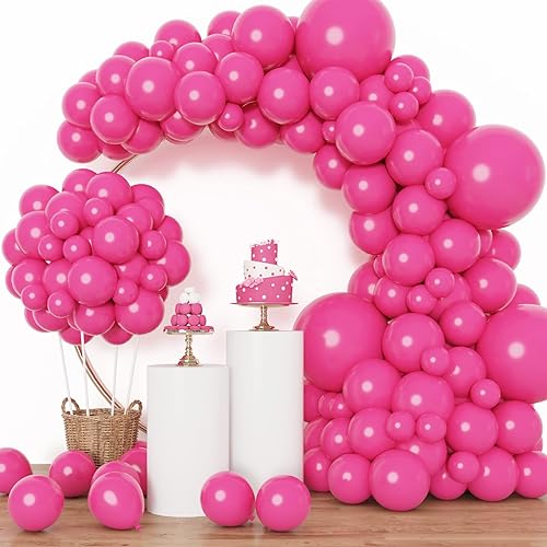 Miniatura 32 de Rubfac - Globos morados, 129 unidades, diferentes tamaños, 18, 12, 10 y 5 pulgadas para arco de guirnalda, látex, decoración de fiesta, cumpleaños