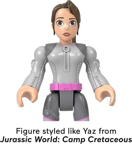 Miniatura 4 de Fisher-Price Imaginext Jurassic World Camp Cretácico Juguetes transportador de dinosaurios y figura posable de Yaz para niños preescolares a partir