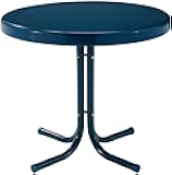 Griffith Weather Resistant Retro Metal Outdoor Side Table for Patio, Deck, Porch, Navy