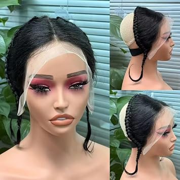 Braid Lace Wig Bleached Knot Fraontal Wigs Brazilian Braided Hair L Part Beauty 13x4 Lace Closure Middle Part for Black Women
