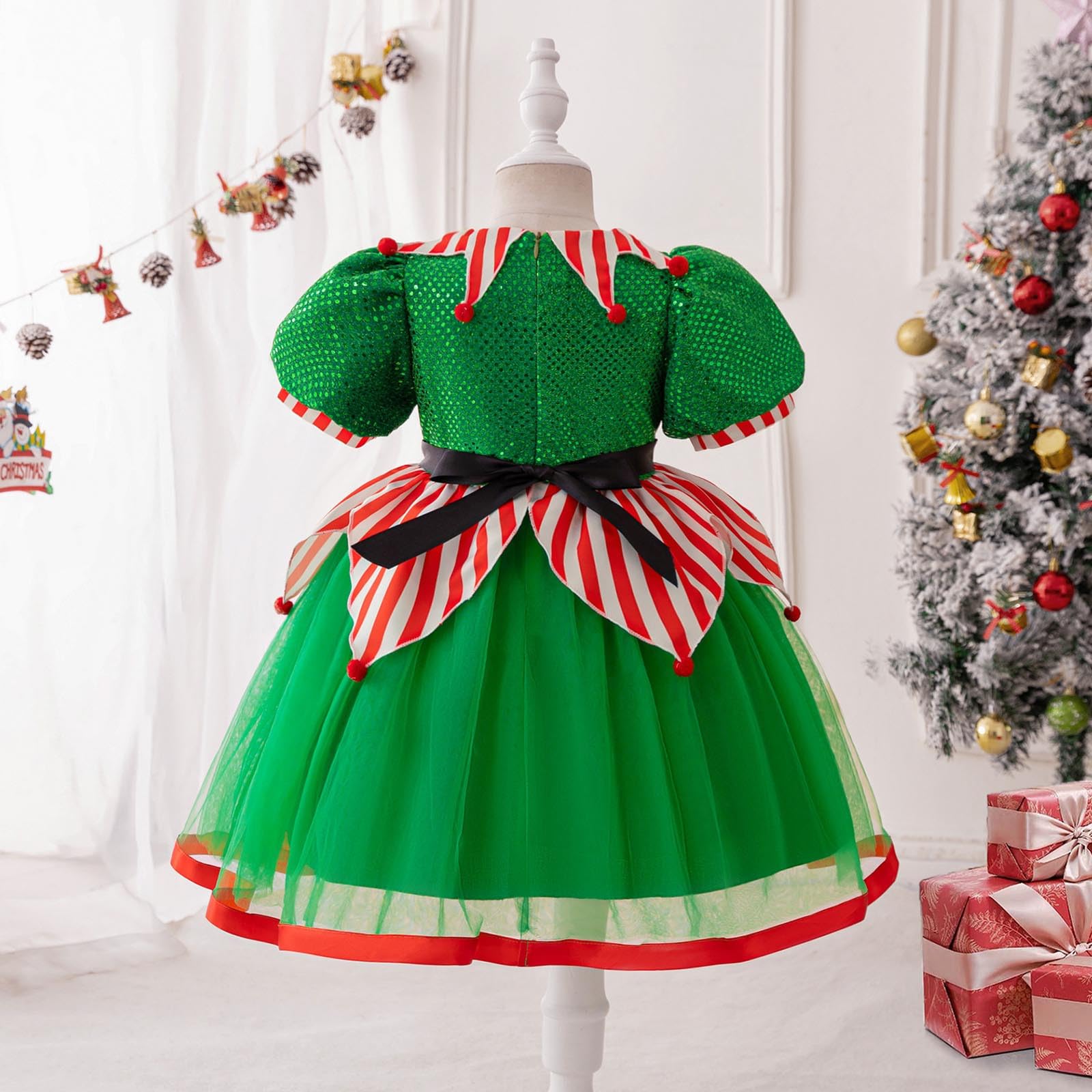 Vestiti Natale Bambina, Vestito da Bambina per Natale,Festa,Ballo,Costume,Principessa,Spettacolo,Vestito da Bambina