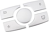 Vista 6 de Fydun Cubierta de botón multimedia Moldura de aleación de aluminio Pegatinas de botón de control multimedia Perilla para -Benz ML GL Clase 2015-2019