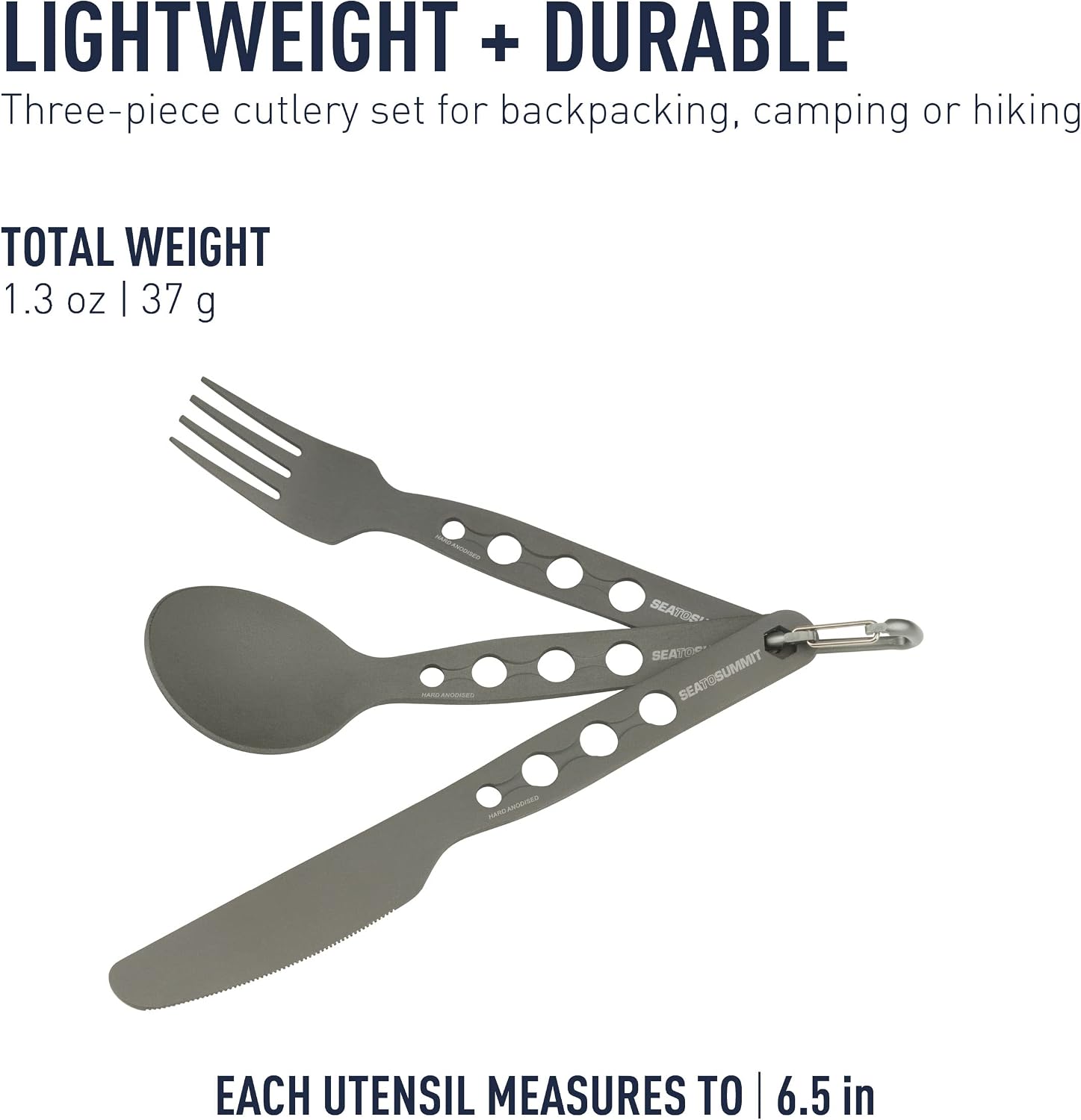 Sea to Summit Alpha Set Camping Cutlery Set with Knife, Fork, and Spoon