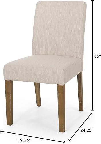 Miniatura 12 de Christopher Knight Home Kuna - Silla de comedor tapizada contemporánea (juego de 2), beige + marrón desgastado