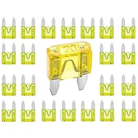 Vista 1 de UZAKA Paquete de 100 fusibles automáticos de 20 amperios, APM/ATM, 32 V, mini cuchilla, fusibles estilo cuchilla de 20 A, fusibles para automóvil