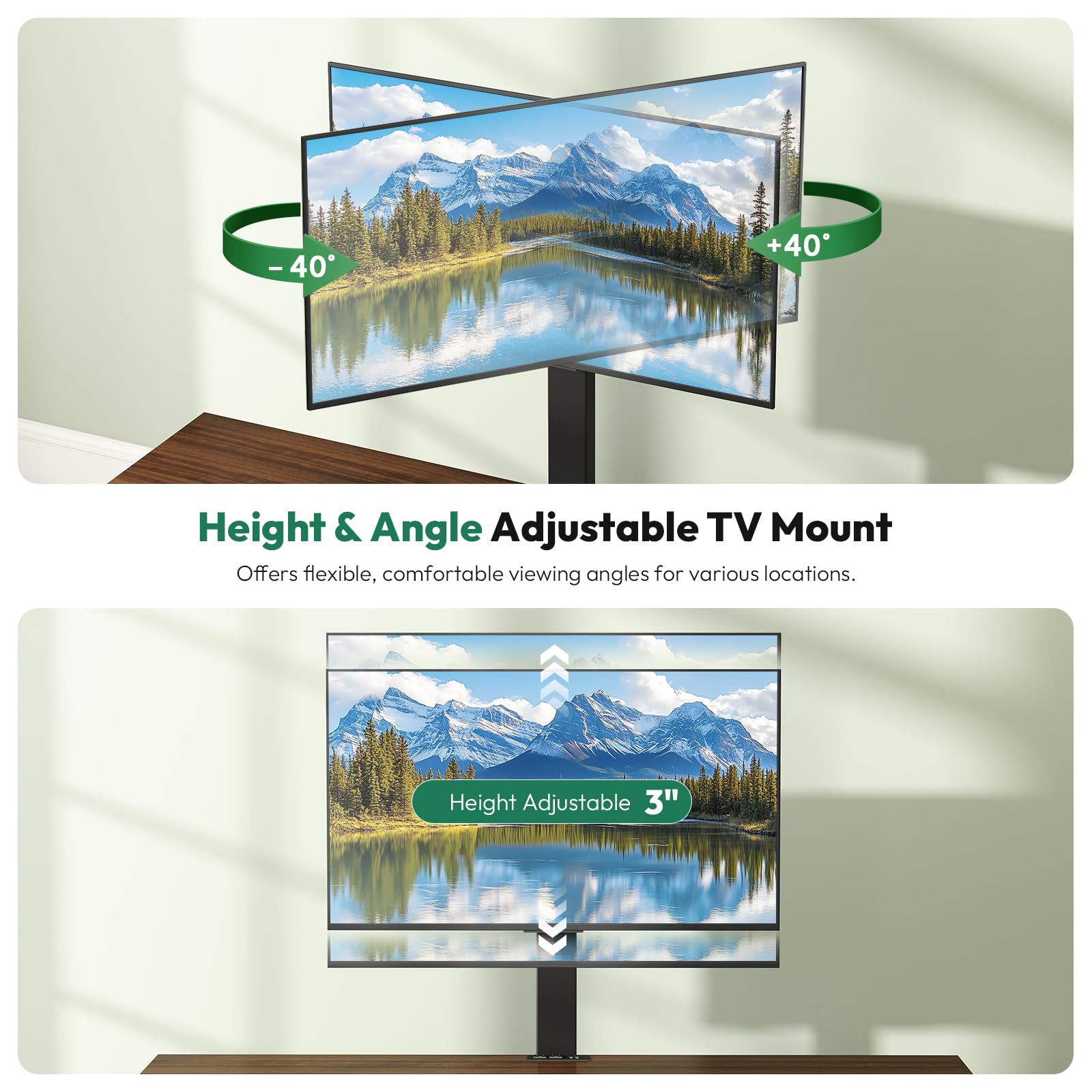 TV-Stand with Mount and Power Outlet, Fluted TV Stand for 65 70 75 Inch TV, Entertainment Center with Storage, Media Console Table for Living Room, Walnut