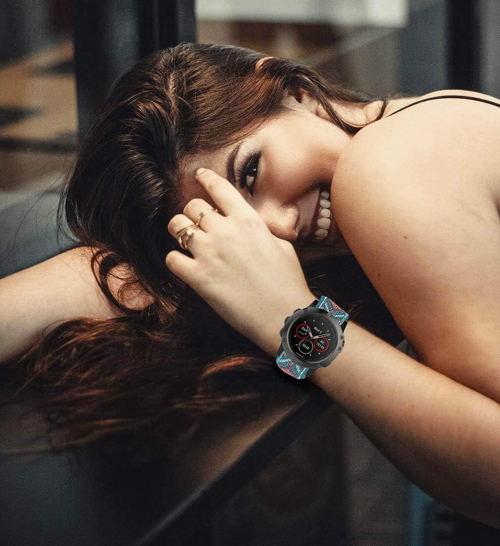 Fenix 8 47mm/Fenix 7/Fenix 6/5/epix Pro 47mm Watch Bands, 22mm Quick Easy Fit Elastic Nylon Replacement Stretchy Strap for Garmin Instinct, Fenix 6 Pro/7 Pro, Forerunner 955/935 - Image 6