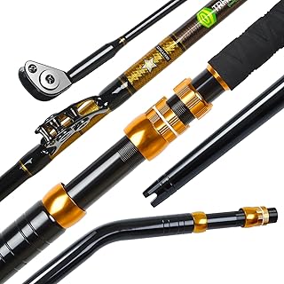Offshore Trolling Rod Saltwater Big Game Boat Fishing Rod Heavy Duty Roller Rod (6'6''