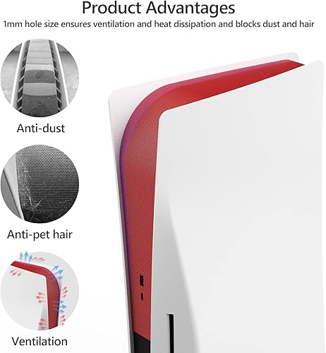 Miniatura 2 de Red de cubierta antipolvo para consola PS5, barrera de disipador de calor PS5, cubierta antipolvo para el pelo de mascotas, a prueba de polvo para