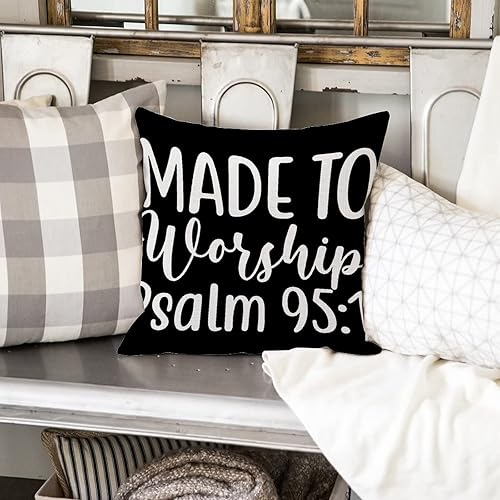 Miniatura 7 de Cojines Decorativos para Sala Bible Verses Pray More Worry Less Pillow Cases Encouraging Bible Verses Modern Sofa Throw Pillow Cover Zippered Couch