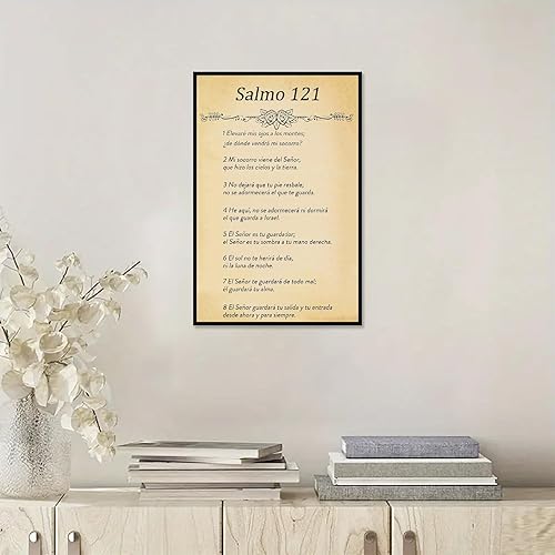 Miniatura 5 de Bmotaso Salmo 121 En Español Para Pared Versículo de la Biblia Arte de Pared Escritura Escritura Bíblica Salmo 121 Pintura en lienzo Sala de oración