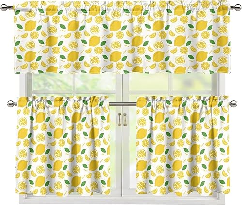 Miniatura 20 de Cortinas de Cocina con Patrón de Gallo Juego de 3 Piezas Elegante Juego de Cortinas de Cocina y Cenefas Elegante Juego de Cortinas de Sombra para