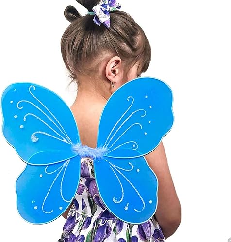 Miniatura 7 de Alas de hadas para niñas, alas de ángel brillantes, alas de hadas de mariposa para fiesta de cumpleaños, disfraz de Halloween para niños y mujeres