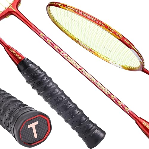 Miniatura 6 de TENGAOSI - Juego de raqueta de bádminton de grafito para 2 jugadores de alto grado - Incluye 1 bolsa de bádminton1 raqueta2 volantes de plumas12