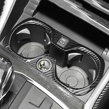 Fit for BMW 3 Series G20 G28 325li 2020-2024, Car Cup Holder Cover Frame Trim, Carbon Fiber Pattern Console Panel Cup Holder Trim Cover