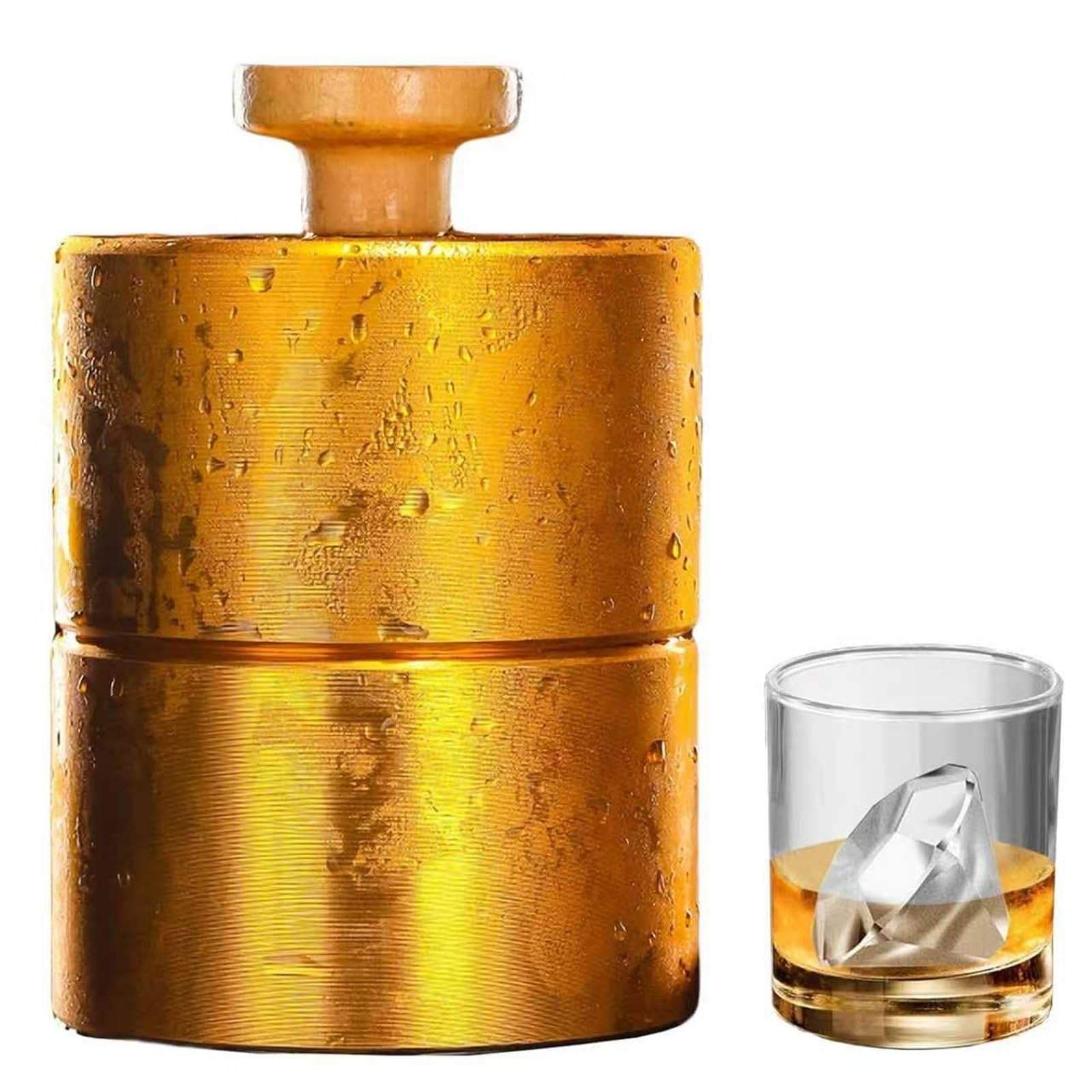Grandi stampi per cubetti di ghiaccio a forma di diamante, 7,4 x 6,1 cm, trasparenti per cocktail e whisky, ghiaccio a lento scioglimento per casa, bar e bevande per feste, perfetti per intrattenere