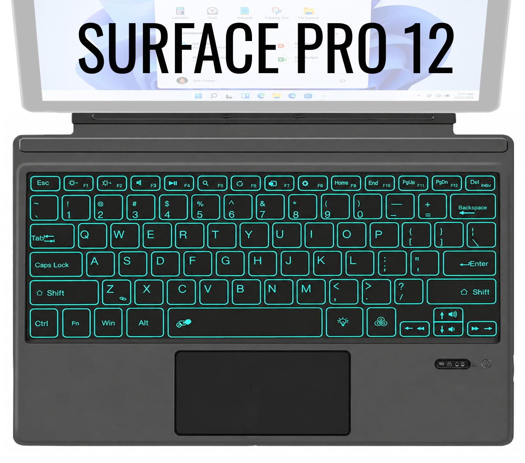 Wireless Finest Microsoft Surface Pro 12 Keyboard with Trackpad Bluetooth