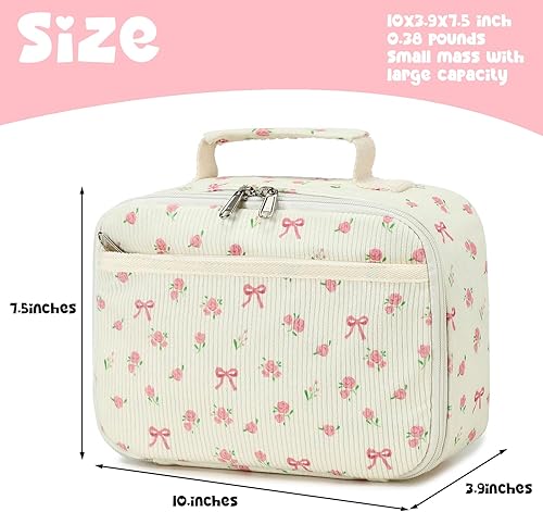 Miniatura 7 de Bluboon Bolsa de almuerzo para niños y niñas, lonchera aislada para la escuela, bolsa de almuerzo de pana para la escuela, bolsa de almuerzo para