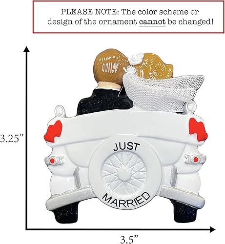 Miniatura 8 de Adorno personalizado de casados con nuestra primera Navidad 2023  Adorno personalizado de automóvil vintage para árbol de Navidad  Recuerdo de