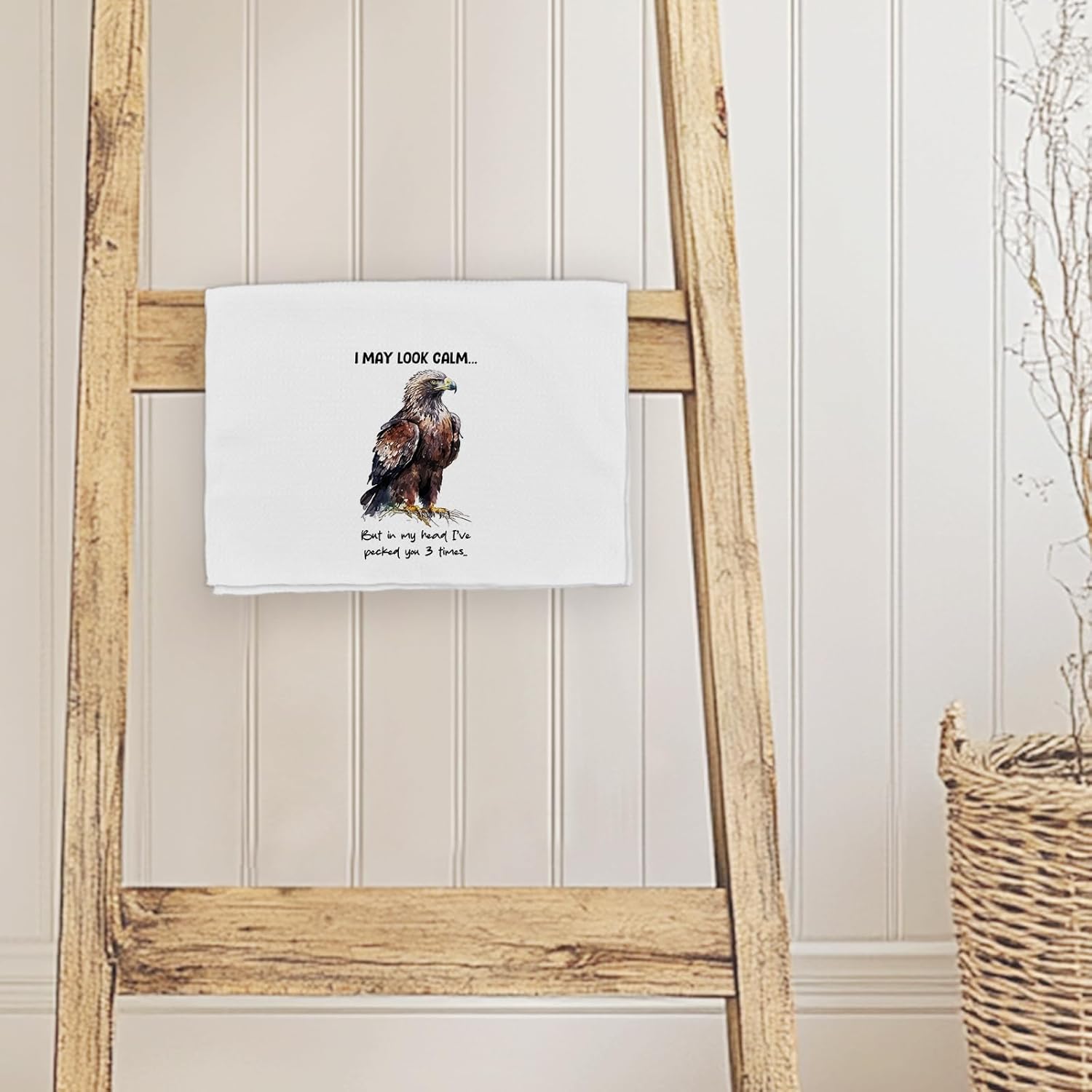 Funny Eagles Kitchen Towels, Eagle Bird Gifts for Men Women Decor Dish Hand Tea Towels, I May Look Calm Decorative Towel for Bathroom Kitchen,16x24 Inch - Image 6