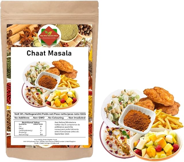 100g| The Worldwide Mint® CHAAT MASALA SPICY MIX INDIAN CHAAT MASALA