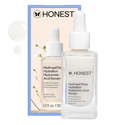 Honest Beauty Ácido hialurónico Stay Hydrated Suero NMF con 3 tipos de ácido hialurónico certificado EWG probado dermatólogo vegano libre de