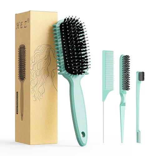 Curl Defining Brush, Curly Hair Brush, Slick Back Hair Brush, For Combing and Shaping Curls in All Hairstyles to Reduce Pulling (Green) - Green