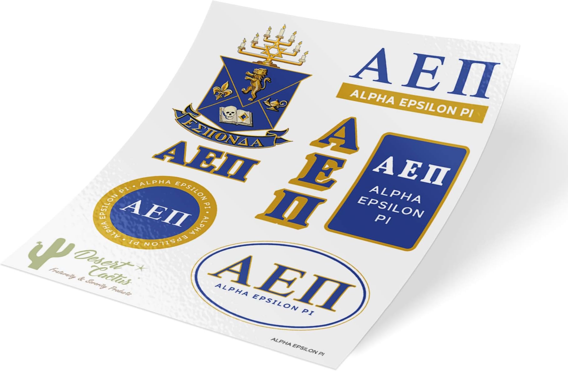 Desert CactusAlpha Epsilon Pi Stickers Standard Sheet Decal Laptop Water Bottle Car aepi (Full - Standard)