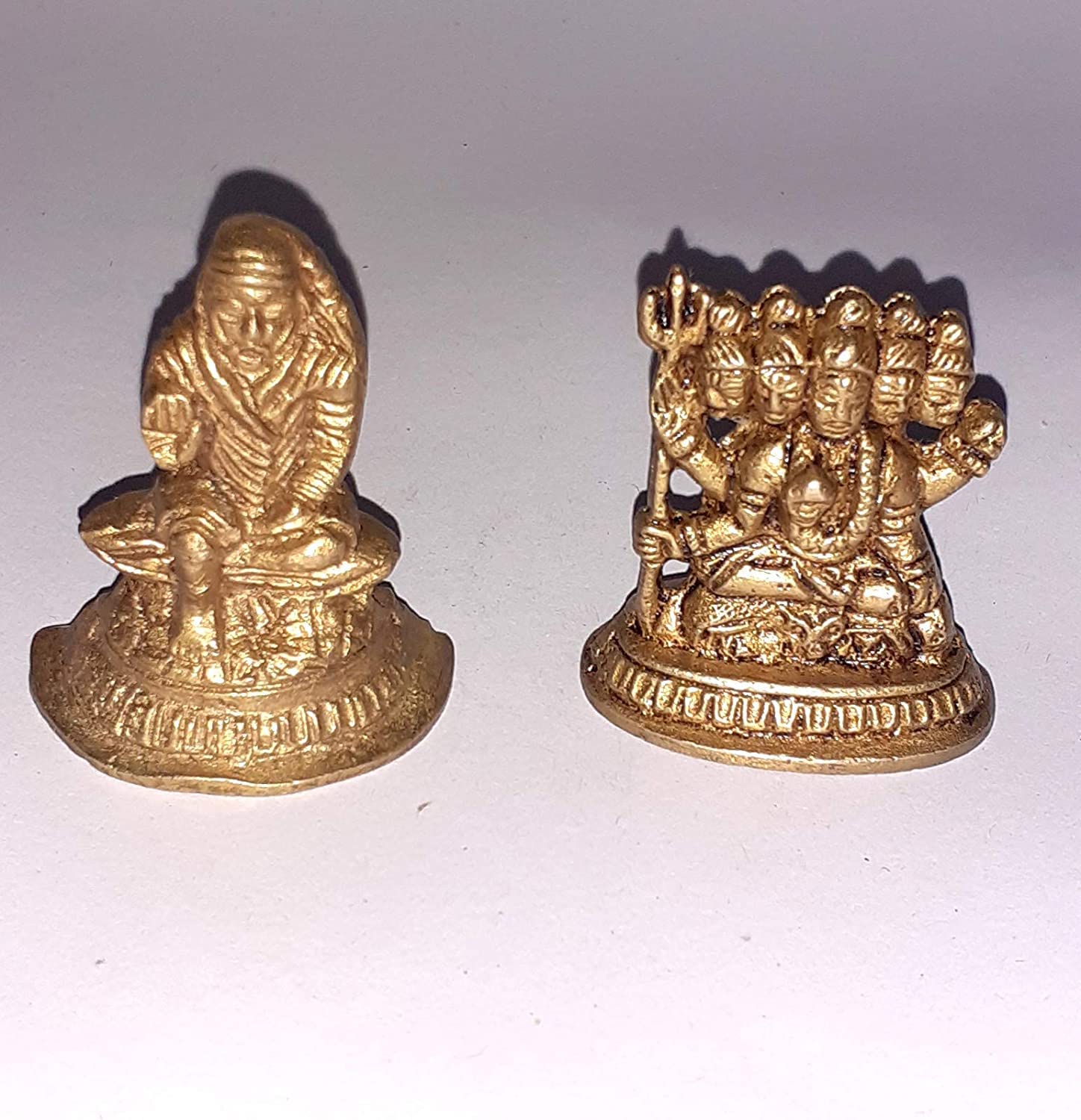 Combo Pack of Sai Baba God Idol Statue for Home Decor Pooja with Mahadev God Shivji Home Décor Ornaments, Made up of Metal