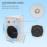 Herdio 5.25" Bluetooth Vízálló Kültéri Hangszóró - 200W Teljesítmény, Beltéri-Kültéri Használatra, Fali Konzollal, Fehér 6