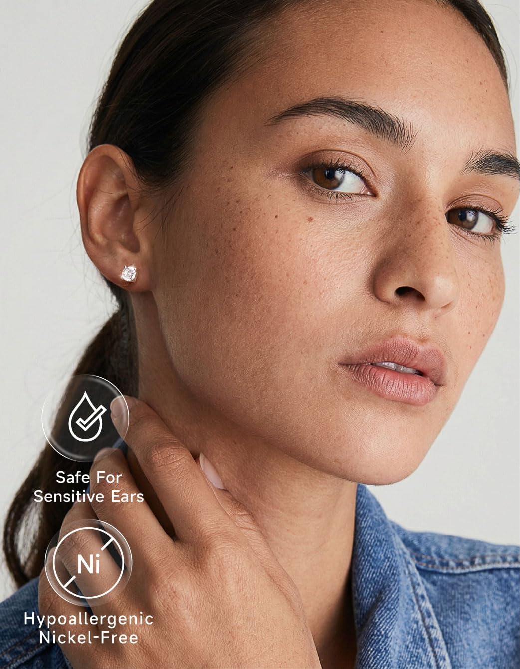 MomentWish Moissanite Earrings for Women, 925 Sterling Silver Hypoallergenic Stud Earrings, 0.6-4 CT Mens White Gold/14K Gold Plated/Rose Gold Studs, Gift for Mom or Wife