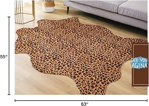 Miniatura 6 de Alfombra con estampado de vaca, 43.3 in x 29.5 in, alfombra de piel de vaca, alfombra de impresión animal para sala de estar dormitorio